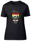 Personalised Womens T Shirt Ghana Football World Cup Shield Ladies Tee Gift