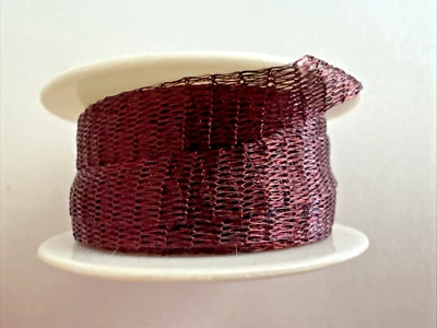 Italian Mesh Ribbon - Burgundy/Maroon - Grace Lampwork Beads - IT-MESH - Image 1 of 3