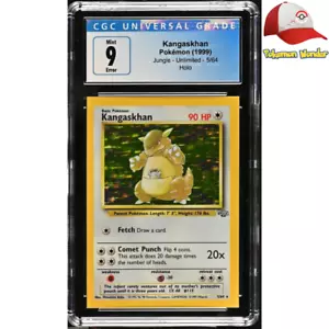 CGC 9 MINT - 1999 Pokemon Jungle 5/64 Kangaskhan - ERROR SQUARE CUT w/TCA GAMING - Picture 1 of 2