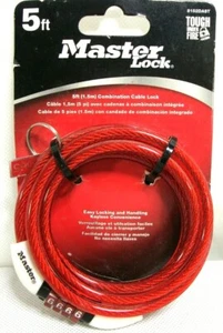 Master Lock 8152DAST 5ft Combination Cable Lock Keyless Braided Steel Cable  - Picture 1 of 7