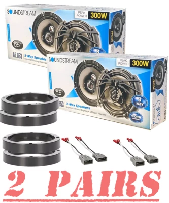 4) 6,5" 300 vatios. Altavoces de puerta delantera/trasera y kit para Honda Ridgeline 2006-2014 Foto 1 de 4