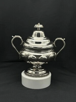 Antique 19th Century George Baker coin silver covered sugar bowl, Ex Museum - Image 1 of 4