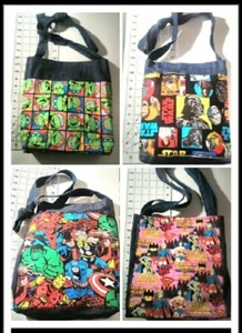 Comics Thema Handtasche, Carry-All Umhängetasche in Multicolor & Jeansstoff - Bild 1 von 9
