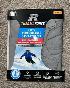 Russell Boys Therma Force Underwear Long Sleeve Top Bottom Set GREY SMALL NEW - Picture 1 of 4