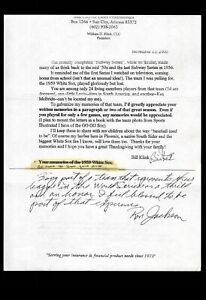 FAN LETTER RESPONSE- RON JACKSON RE: 1959 CHICAGO WHITE SOX BAS CERTIFIED