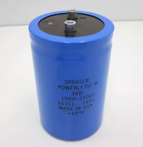 Sprague 36D 1900-350DC Condensatore Powerlytic, 1900uF, 350VDC - Foto 1 di 3