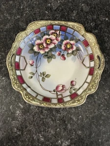 Vtg Imperial Nippon Gold Gilt Trim Trinket Dish Floral Porcelain Candy Dish - Picture 1 of 15