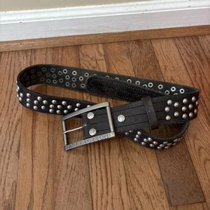 Affliction Gürtel Nieten verstellbar 100% Leder schwarz/braun gebraucht Größe XL - Bild 1 von 6