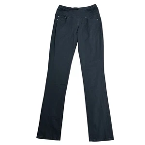 Jag Jeans Black Pull On High Rise Straight Leg Pants Sz 0 Tall Cotton Spandex - Picture 1 of 7