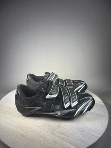 Serfas Women’s Size 6.5 Cycling Shoes 3-Strap Black White Spin Bike Shoes - Picture 1 of 6