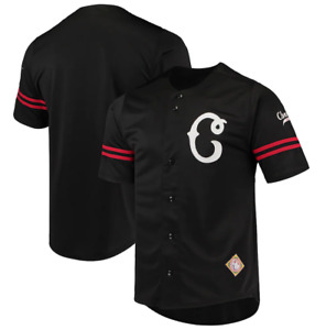 CLEVELAND BUCKEYES NEGRO BASEBALL LEAGUE EMBROIDERED BUTTON FRONT BLK JERSEY NWT