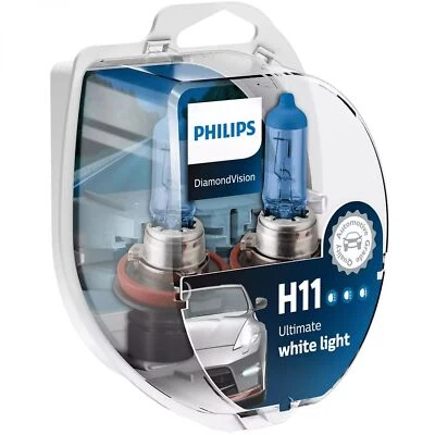 Philips Diamond Vision 5000K H11 Car Headlight Bulbs (Twin Pack of Bulbs) - Image 1 of 4