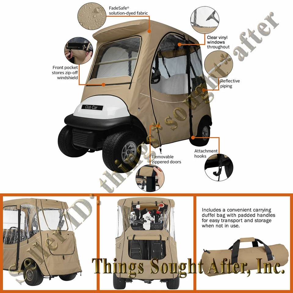 Carro de golf FadeSafe Club Car Precedent i2 personalizado para 2 personas cubierta caqui Foto 1 de 4