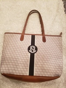 Barrington Zipper Tote Shopper Shoulder Bag Brown Black Bag EUC - Picture 1 of 12