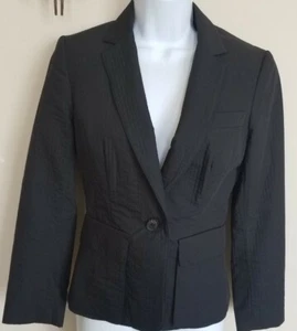 Jacket Vintage Black Womens 2 Cotton Blazer Paris Philippe Adec Cosplay USA EX - Picture 1 of 12