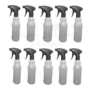 10 x Trigger Spray Bottles 500ml, Valeting, Cleaning, Solvent Chemical Resistant
