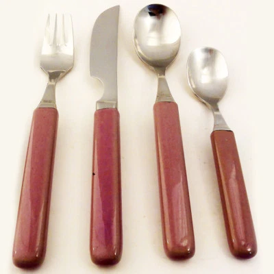 Cubiertos QUARTZ Denby 4 piezas de piedra y acero NUEVO NUNCA USADO Inglaterra Foto 1 de 4