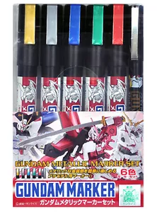 Mr. Hobby GMS121 Gundam Metallic Marker Set Paint Color 6pcs Bandai Model - Picture 1 of 1
