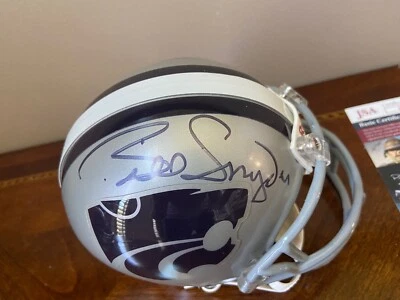 Bill Snyder Signed Kansas State Wildcats Mini Helmet- NCAA- JSA COA - Image 1 of 2