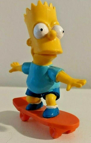 2 1990 BART SIMPSON PVC FIGURES SKATEBOARD & AIR GUITAR ~3.5" TALL THE SIMPSONS Cover