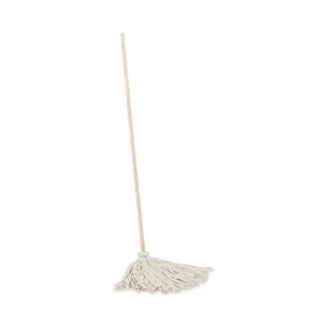 Boardwalk 116C 16 oz. Cotton Head Deck Mop w/ 48" Wood Handle - WHT (6/CT) New - Picture 1 of 5