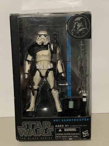 Star Wars Sandtrooper #01 The Black Series Blue Line Hasbro 6" Action Figure Cover