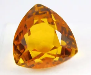 15.95 Ct Natural Brazilian Yellow citrine Unheated Trillion  cut Loose gemstone - Picture 1 of 5