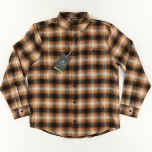 Alpine Design Flannel Cotton Blend Plaid Button Up Shirt Brown Men's L - Picture 1 of 7