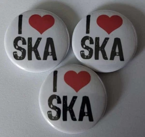 1x I love Ska Button Skapunk Ska SHARP 2 Tone Two Tone Punk Skinhead Rude Boy - Picture 1 of 1