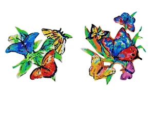 Multi-Color Butterflies Small Iron On Patches New 2" x 1 1/2" Pair - Picture 1 of 10