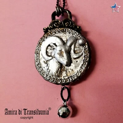 Zodiac Horoscope Necklace Talisman Amulet Pendant Astrology Sign Aries Symbology - Image 1 of 4