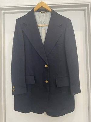 Traje De Colección Geoffrey Beene Para Hombres Azul Marino Dos Piezas Lana 2 Botones Dapper Foto 1 de 4