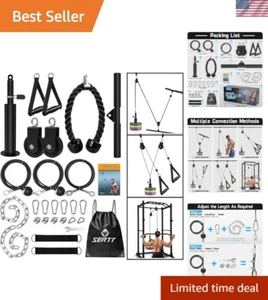 Fitness Pulley Cable System for Effective LAT, Biceps & Tricep Workouts Anywhere - Picture 1 of 9