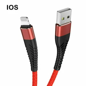 Heavy Duty Braided Long USB Fast Charger Cable 1m 2m 3m For iPhone X 7 8 6 5 11 - Picture 1 of 5