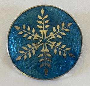 Vintage Sterling Snowflake Thailand Blue Enamel - Picture 1 of 6