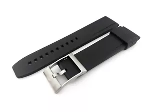 22mm Black Rubber Silicon Strap fit Breitling Navitimer Caoutchouc Buckle Watch - Picture 1 of 3