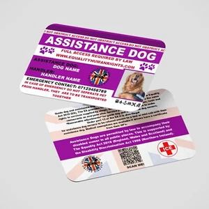 Lila Assistenzhundekarte - Diensthund - Gesetzeskarte mit QR-Code AD13 - Bild 1 von 9