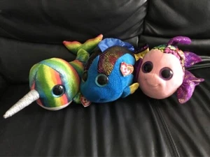 Ty Beanie Boos Fish/Aquatic Flippy,Aqua,Nori. *BNWT* 9” - Picture 1 of 8