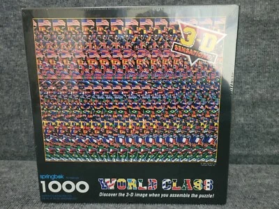 Vintage 1994 Springbok  1000 Piece Puzzle WORLD CLASS 3D SENSATIONS - Image 1 of 4