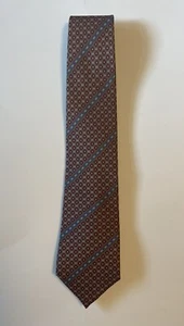 Cacharel Multicolor 100% Silk Brown Red Blue Made In Italy - Picture 1 of 6