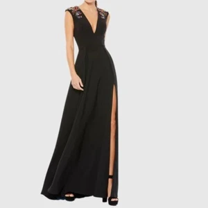 NWT MAC DUGGAL V-Neck Beaded A-Line Gown crystal sz 12. (87) - Picture 1 of 9