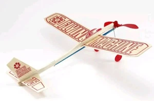Wood toy Airplane Guillows propeller powered Flying Machine 17" wing span balsa - Picture 1 of 7