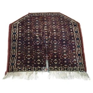 Handmade Antique Turkmen Yomud Collectible Rug 1.4' x 1.7' (42cm x 52cm) 1880s - - Picture 1 of 8
