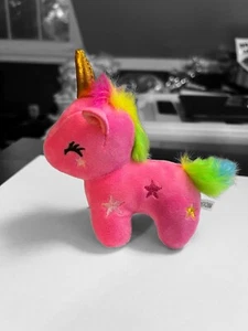 UNICORNIO de Peluche Relleno ~ Llavero/Bolso Colgante ~ Kawaii ~ Suave ~ ROSA BRILLANTE ~ NUEVO SINGLE - Imagen 1 de 5