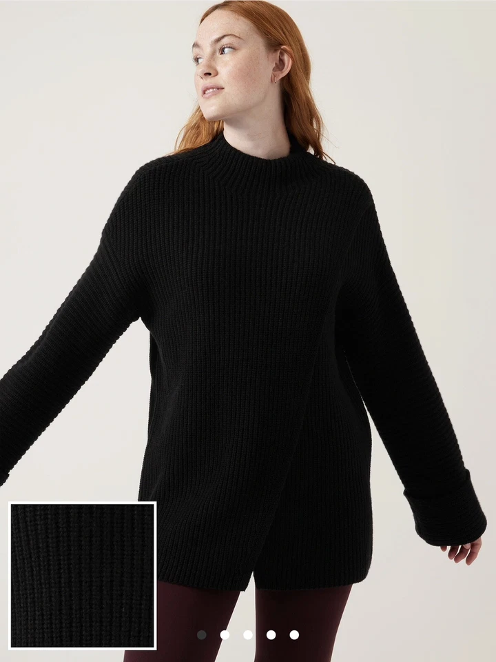 Athleta Azaela Sweater Knit Purple Blue Sz S Wool Cashmere Blend Chunky 466769