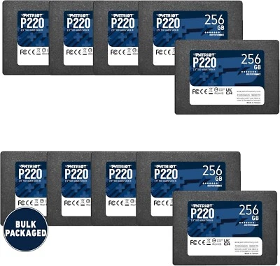 Patriot P220 256GB 2.5" SATA3 6GB/s 550MB/s Internal SSD Laptop/PC/MAC 10PK BULK - Image 1 of 4