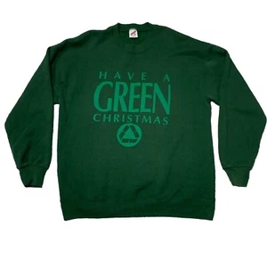 VTG Jerzees 1992 “Have A Green Christmas” Crewneck Sweatshirt Rare Sz XL Recycle - Picture 1 of 5