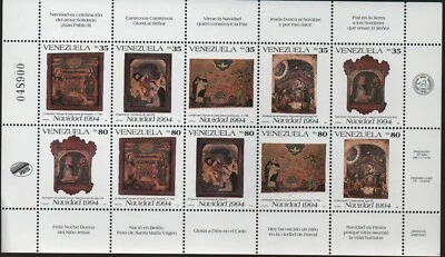 Venezuela: 1994; Scott 1512 in sheet of 10 values + 4 F.DC set complete EBV1734 - Image 1 of 2