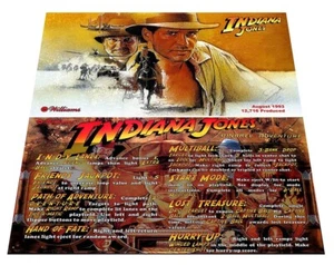 Williams Indiana Jones The Pinball Adventure Custom Apron Instruction Cards - Picture 1 of 1