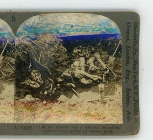 German Dead in La Bassee Area WWI Keystone Stereoview - Picture 1 of 3